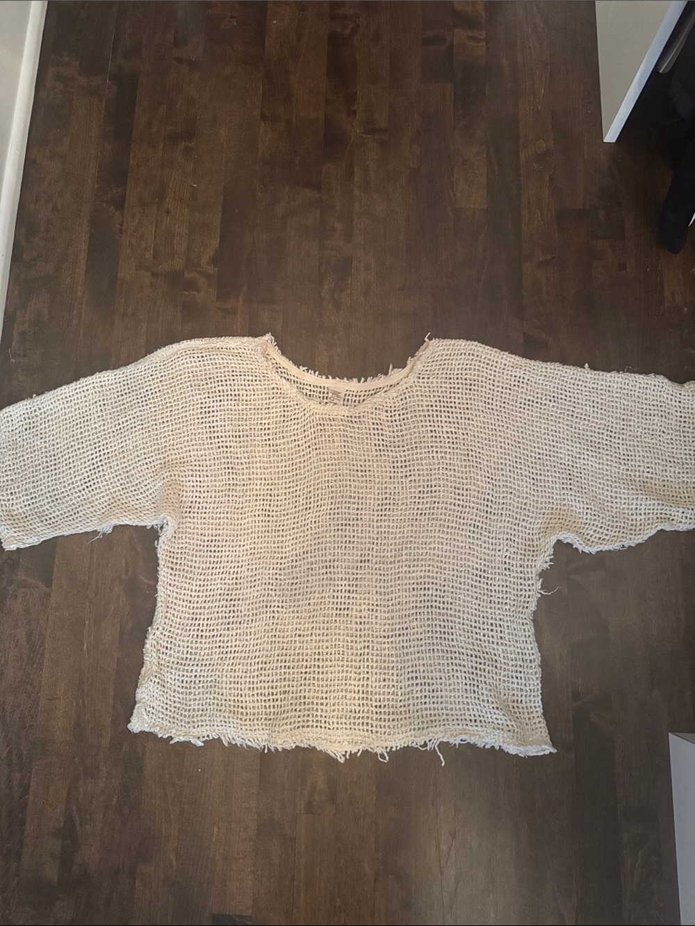 Magnolia Pearl Silk Shilo Lightweight Open-Knit Cream Sweater
